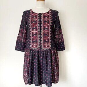 Anthropologie Vanessa Virginia embroidered Tunic Top printed Size XS